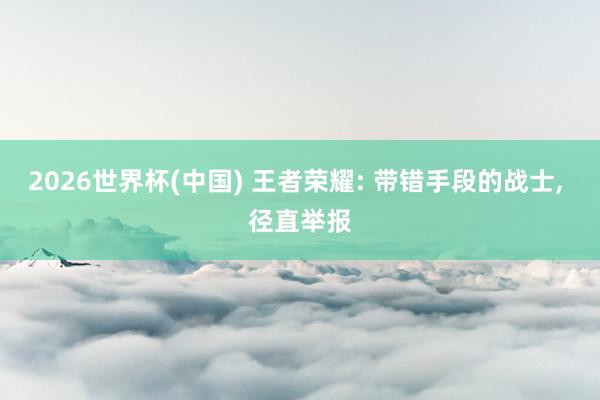 2026世界杯(中國) 王者榮耀: 帶錯手段的戰(zhàn)士, 徑直舉報